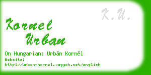 kornel urban business card