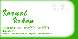 kornel urban business card